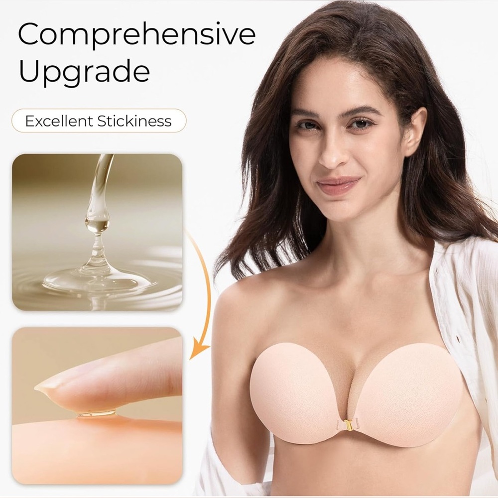 Sticky Push Up Bra Strapless Adhesive Invisible Bra for Women, Stick-On Support - Picture 2 of 8